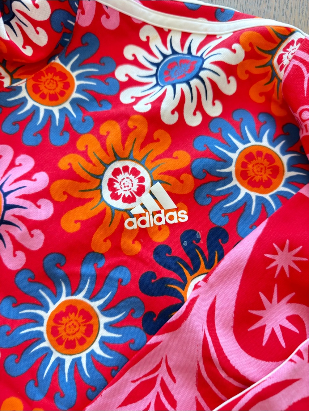 Adidas x Farm Rio Red Floral Sunburst Pullover Hoodie - Picture 5 of 9